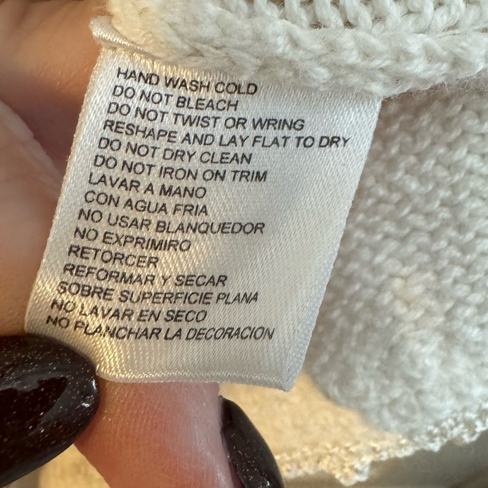 VTG Floral Embroidered Beaded Grannycore Women Collared Button Up Sweater Cream - Picture 12 of 14